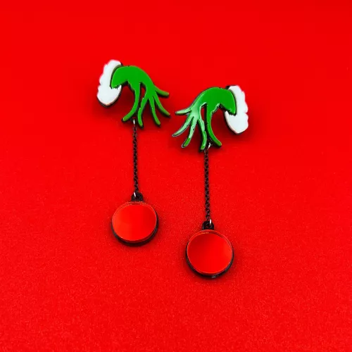 Earrings Christmas Grinch Hands| MyRingDesign.gr