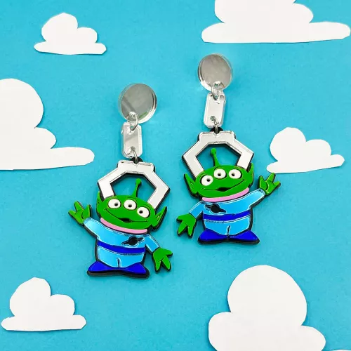 Earrings Toy Story Alien and the Claw | MyRingDesign.gr