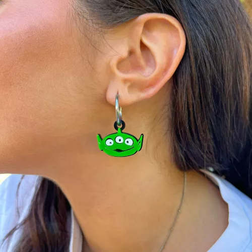 Earrings Toy Story Hoop Alien | MyRingDesign.gr